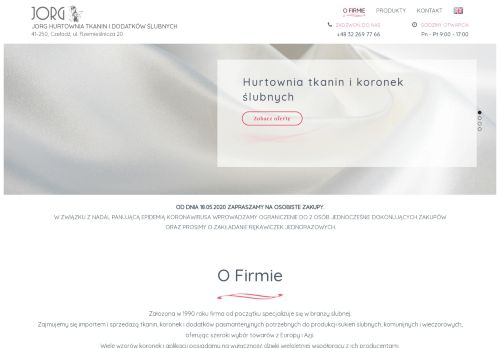 opinie JORG HURTOWNIA TKANIN I DODATKÓW ŚLUBNYCH