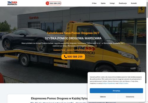 opinie Pomoc Drogowa Warszawa TMBIERNACKI Laweta Holowanie 24H